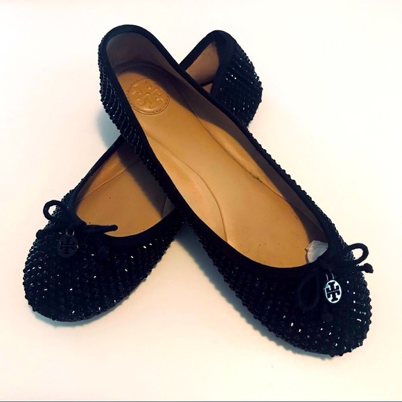 TORY BURCH | black studs on black FLATS | 9.5 - Picture 1 of 14